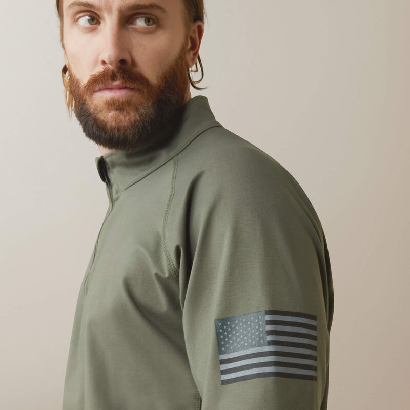FR Combat Stretch Patriot 1/4 Zip Work Shirt Image 4 of 6