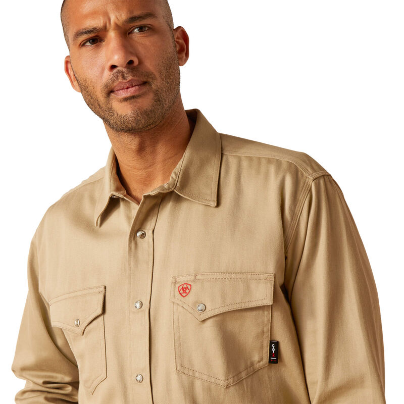 FR Solid Classic Fit Snap Work Shirt 01