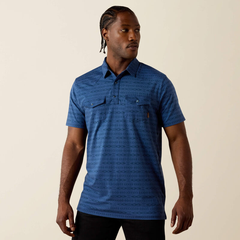 Retro Western Snap Polo Front