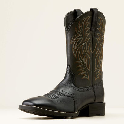Sport Wide Square Toe Cowboy Boot 3-4 Front