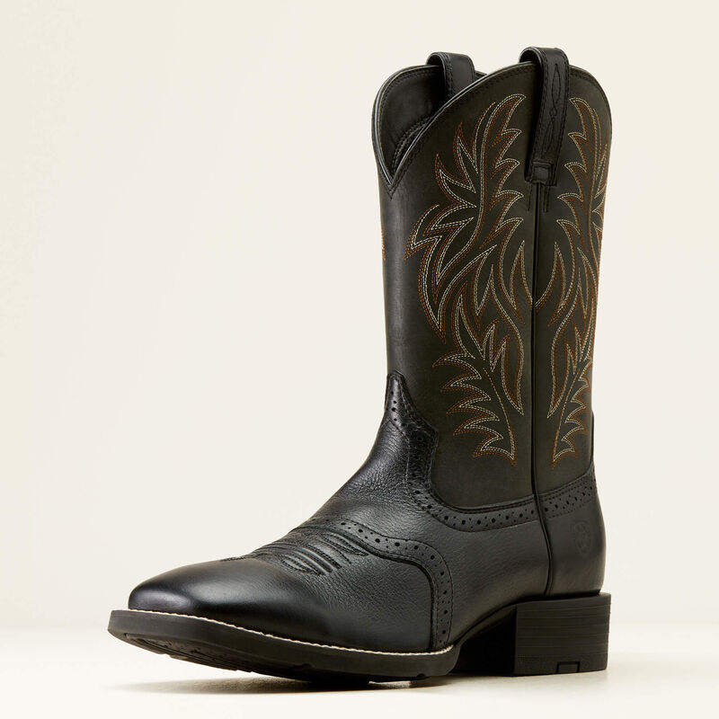 Sport Wide Square Toe Cowboy Boot 3-4 Front