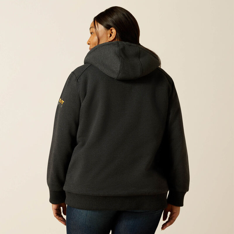 Rebar All-Weather Sherpa Full Zip Hoodie Back Plus