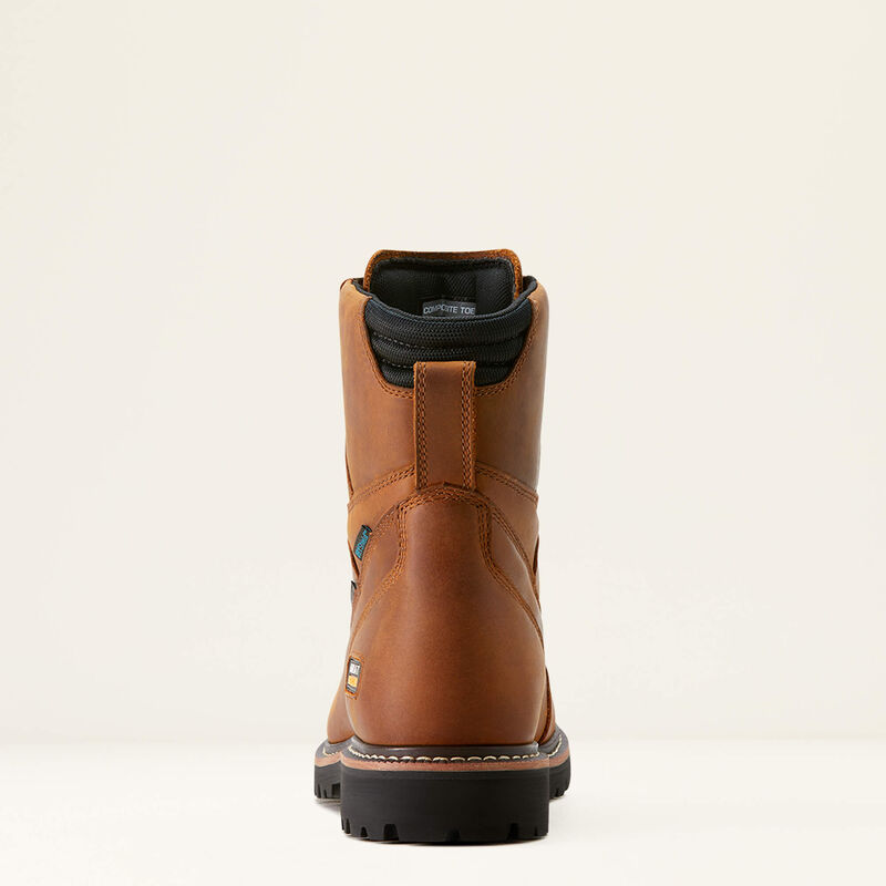 Longview Shock Shield 8" Waterproof Composite Toe Work Boot Heel