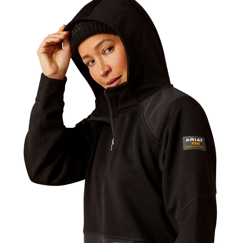 Rebar WorkTek Reinforced 1/2 Zip Hoodie Detail01