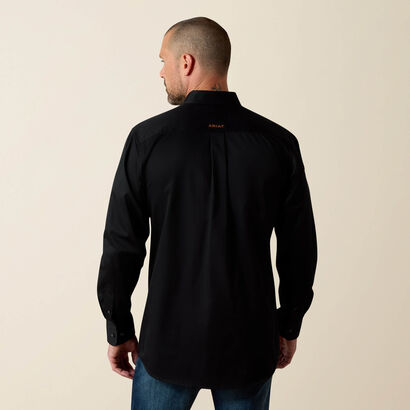 Solid Twill Fitted Shirt Back