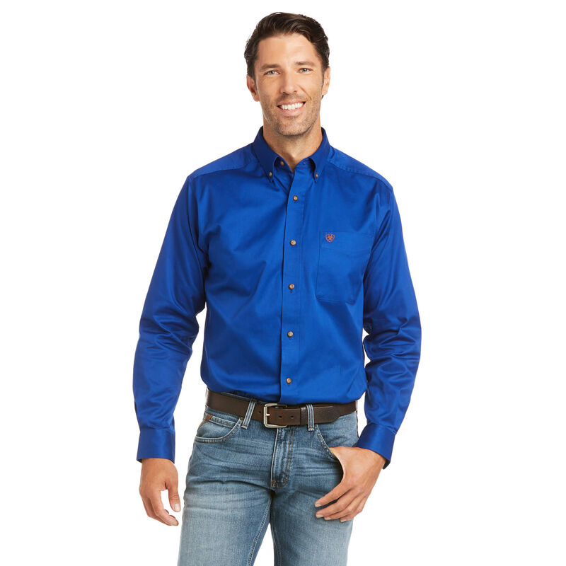 Solid Twill Fitted Shirt Front
