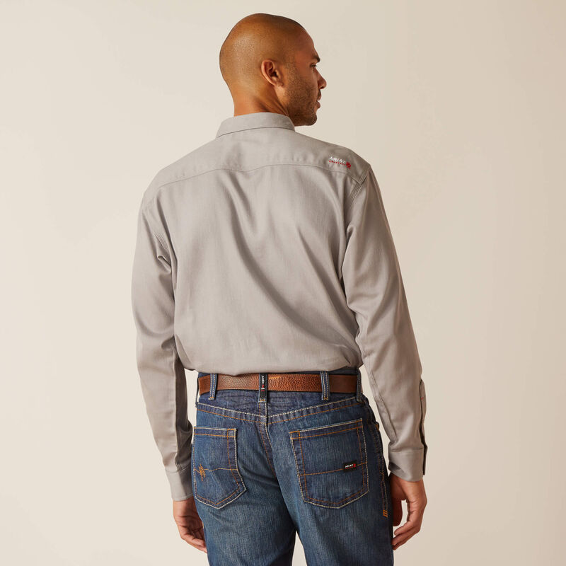 FR Solid Classic Fit Snap Work Shirt Back