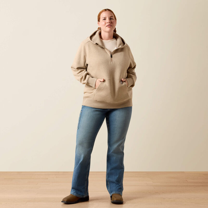 Rebar Lightweight Logo 1/2 Zip Hoodie Full Plus