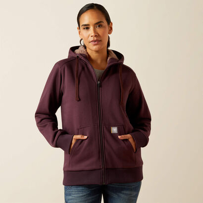 Rebar All-Weather Sherpa Full Zip Hoodie Front