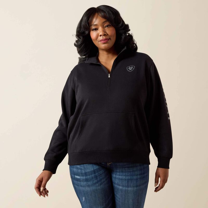 Foundation Logo 1/2 Zip Sweatshirt Front Plus