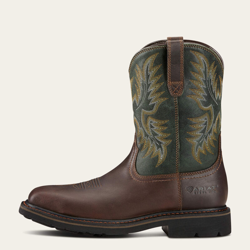 Sierra Wide Square Toe Steel Toe Work Boot Side