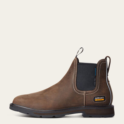 Groundbreaker Chelsea Wide Square Toe Waterproof Steel Toe Work Boot Side