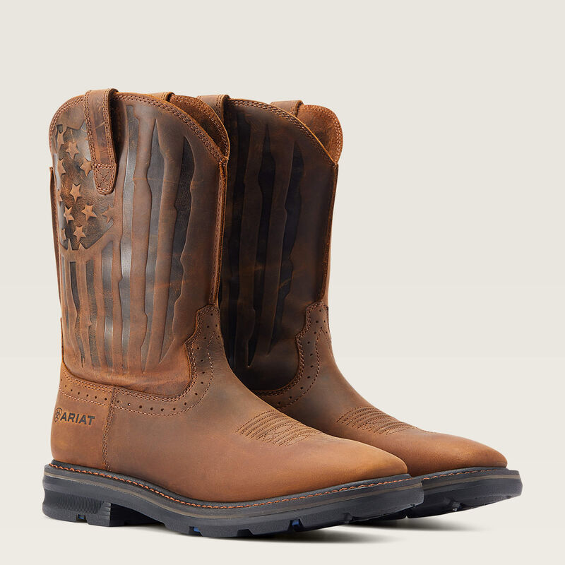 Sierra Shock Shield Patriot Work Boot Pair