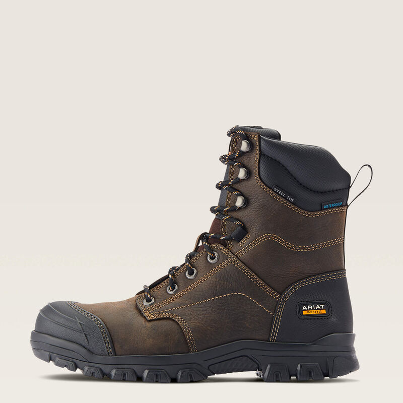 Treadfast 8" Waterproof Steel Toe Work Boot Side