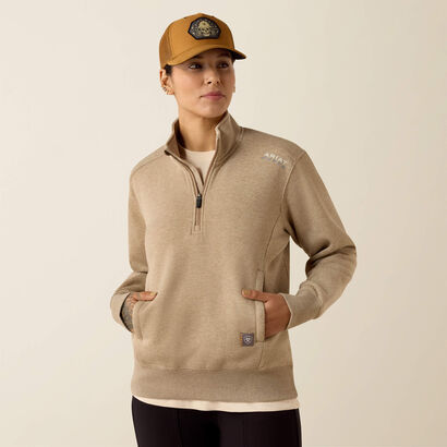 Rebar Lightweight Mock 1/2 Zip Sweatshirt Front