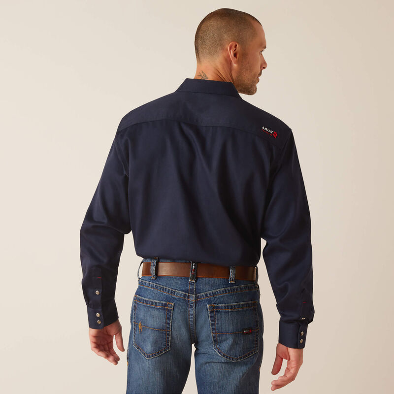 FR Solid Classic Fit Snap Work Shirt Back
