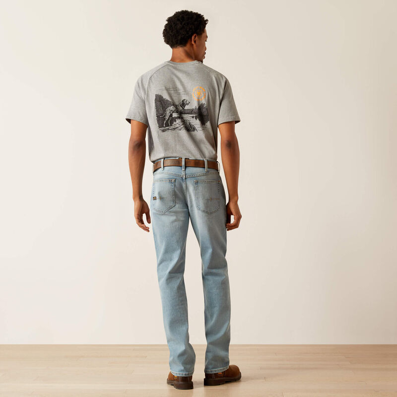 Rebar M4 Relaxed DuraStretch Basic Stackable Straight Leg Jean Back