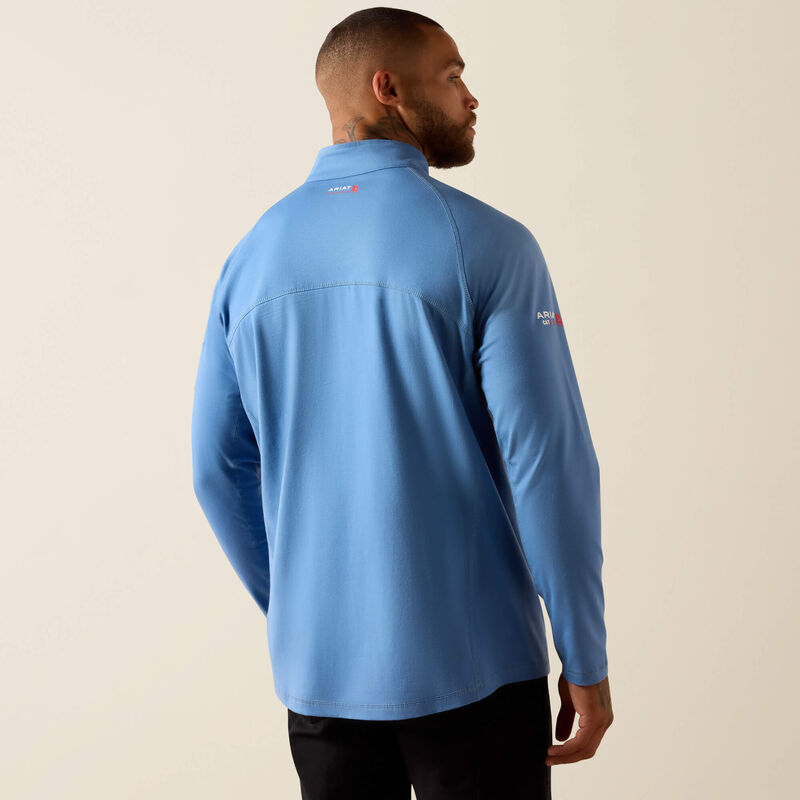 FR Combat Stretch Patriot 1/4 Zip Work Shirt Back