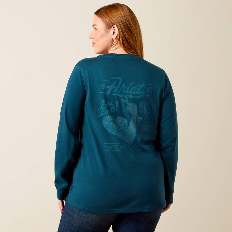 Rebar Cotton Strong Vintage Mother Long Sleeve T-Shirt Back Plus