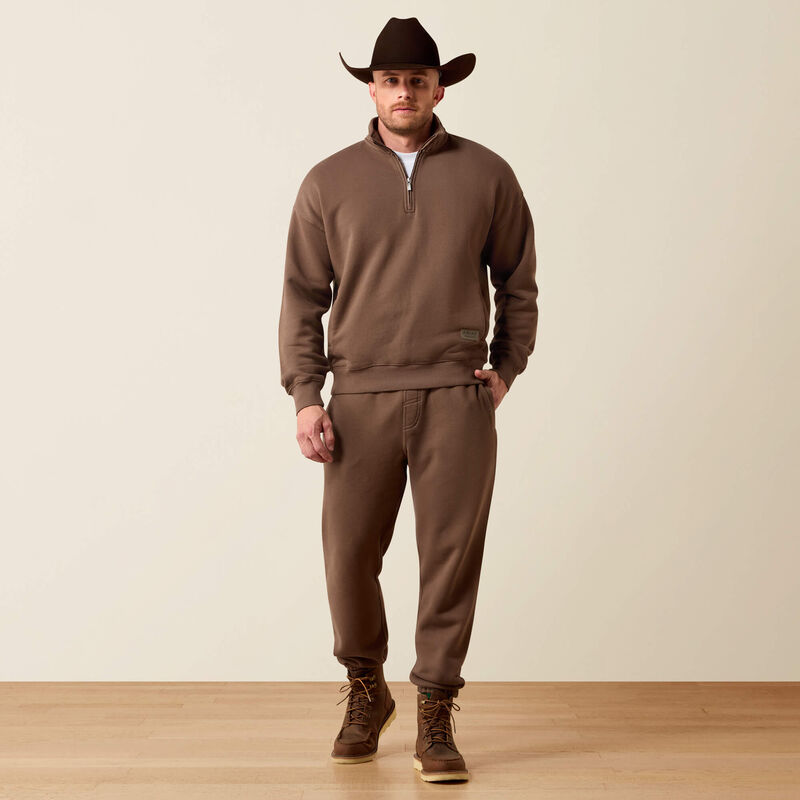 ToughStock Washed Heavyweight Fleece 1/4 Zip Sweatshirt Full