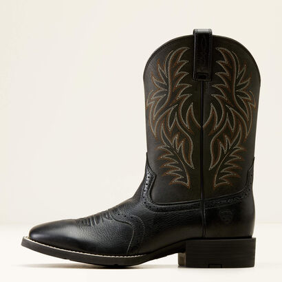 Sport Wide Square Toe Cowboy Boot Side