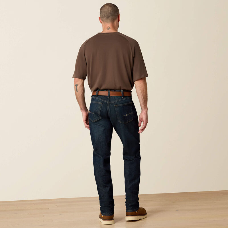 Rebar M4 Relaxed DuraStretch Basic Stackable Straight Leg Jean Back