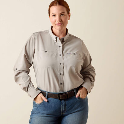 Rebar Made Tough 360 Airflow DuraStretch Work Shirt Front Plus