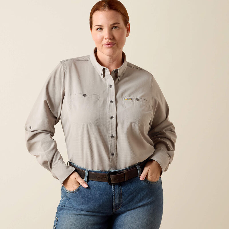 Rebar Made Tough 360 Airflow DuraStretch Work Shirt Front Plus