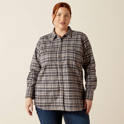 Rebar Flannel DuraStretch Work Shirt Front Plus