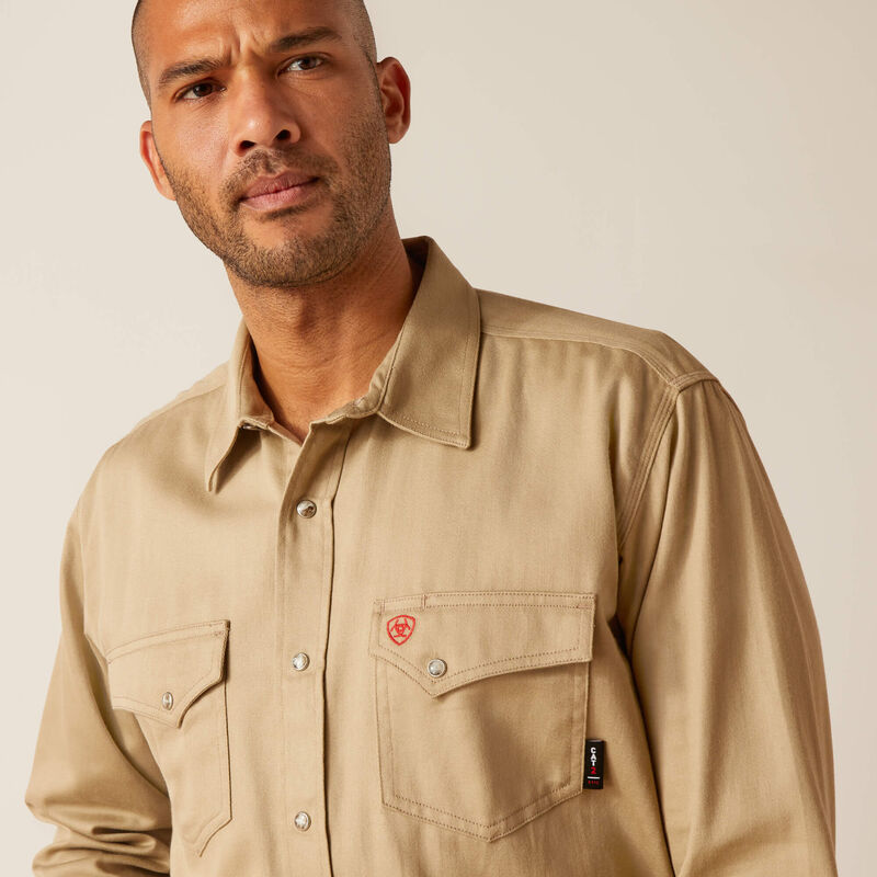 FR Solid Classic Fit Snap Work Shirt 01