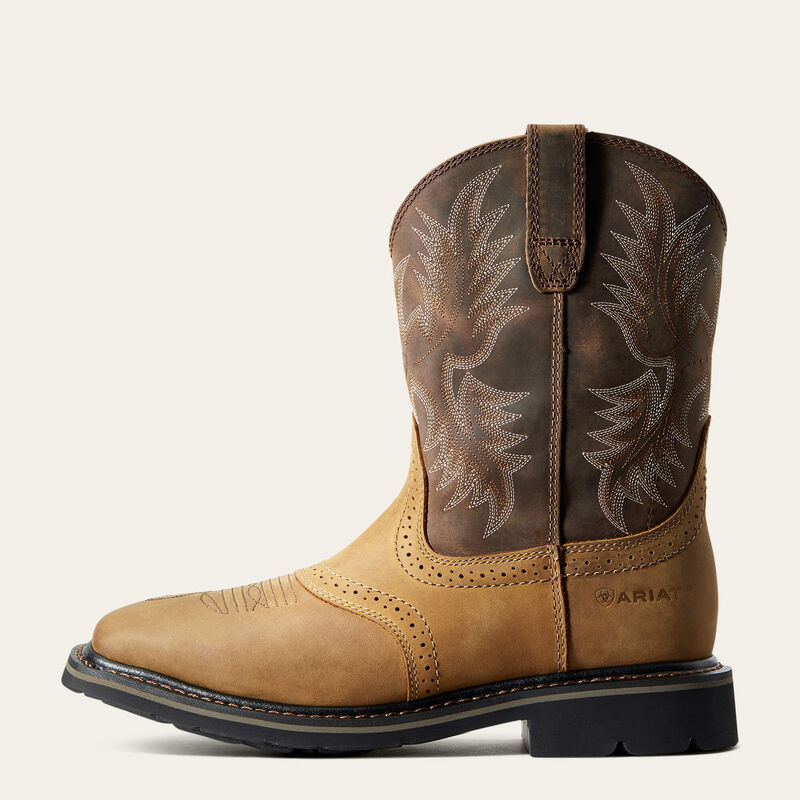 Sierra Wide Square Toe Work Boot Side
