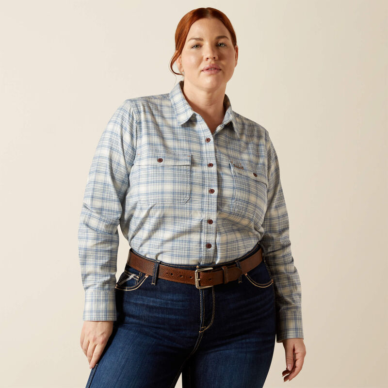 Rebar Flannel DuraStretch Work Shirt Front Plus