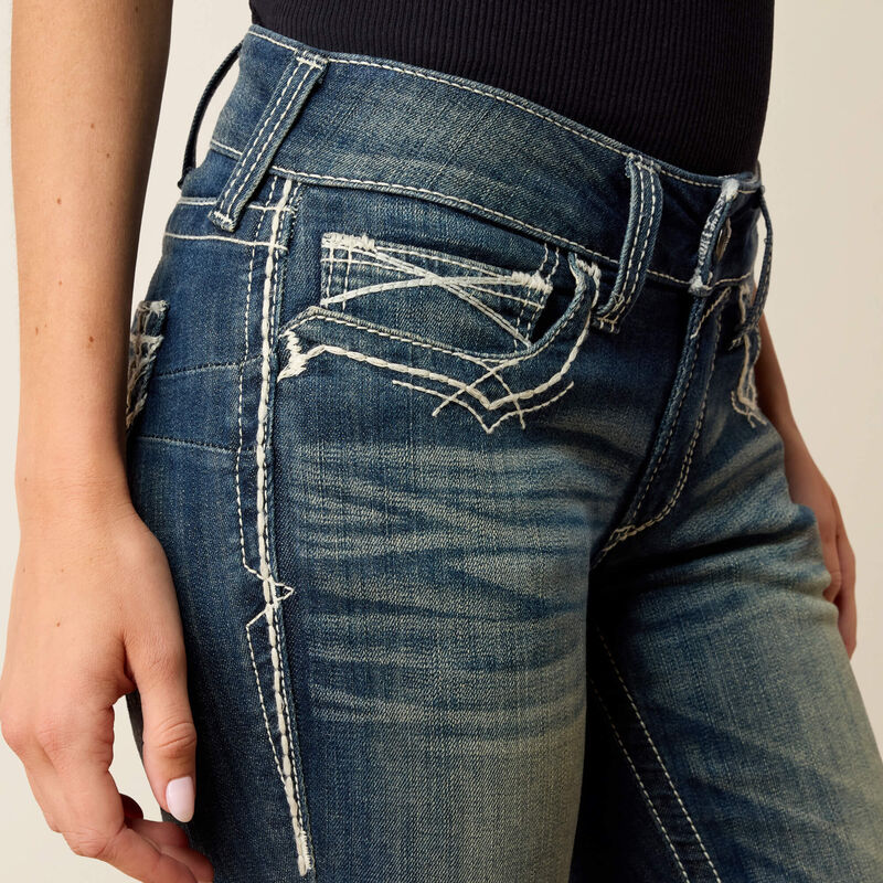 R.E.A.L. Mid Rise Stretch Entwined Boot Cut Jean 01
