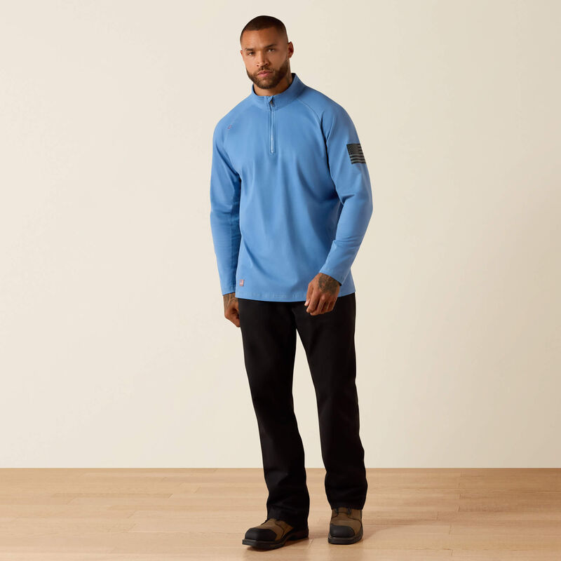 FR Combat Stretch Patriot 1/4 Zip Work Shirt Full