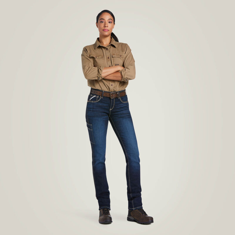 Rebar Perfect Rise Work Flex Riveter Slim Leg Jean Full