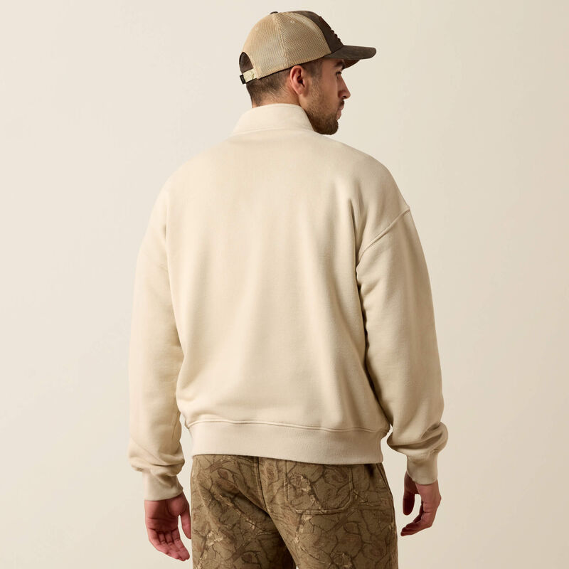 ToughStock Washed Heavyweight Fleece 1/4 Zip Sweatshirt Back
