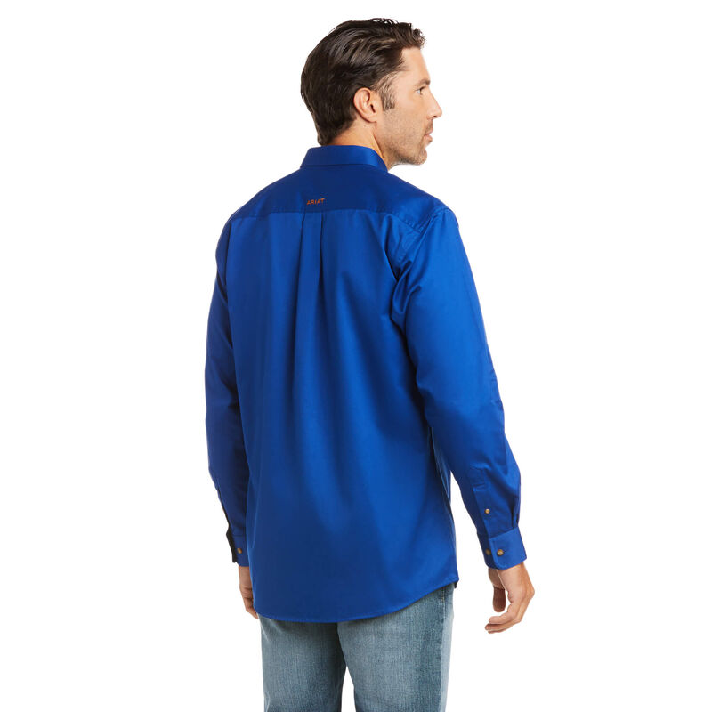 Solid Twill Fitted Shirt Back