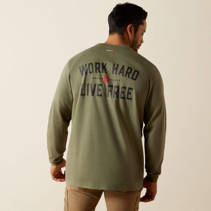FR Work Hard Live Free T-Shirt Front