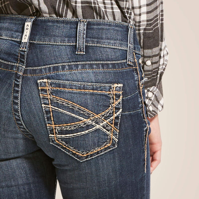 R.E.A.L. Mid Rise Stretch Entwined Festival Boot Cut Jean 05