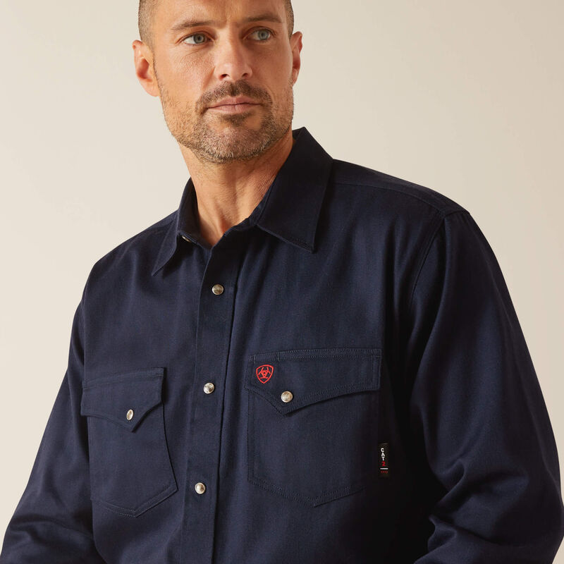 FR Solid Classic Fit Snap Work Shirt 01