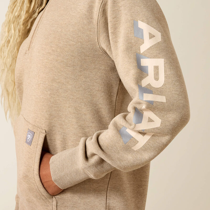 Rebar Lightweight Logo 1/2 Zip Hoodie 01