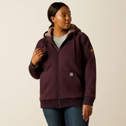Rebar All-Weather Sherpa Full Zip Hoodie Front Plus