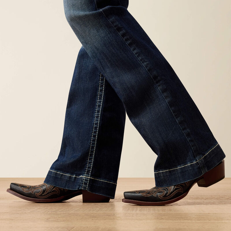 Trouser Mid Rise Stretch Entwined Wide Leg Jean 03