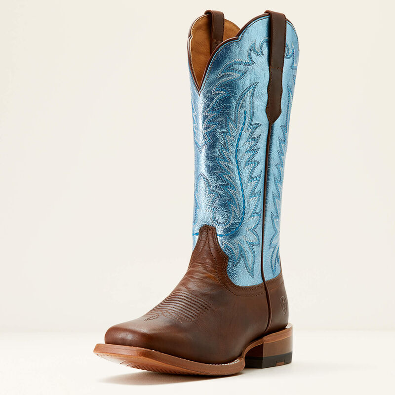 Frontier Tilly Wide Square Toe Western Boot 3-4 Front