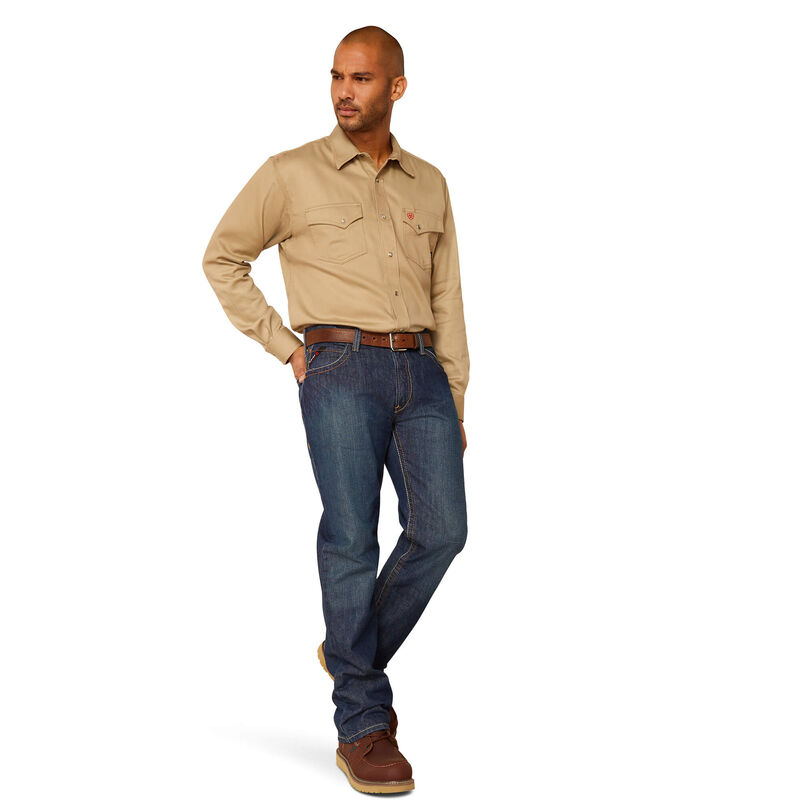 FR Solid Classic Fit Snap Work Shirt Full