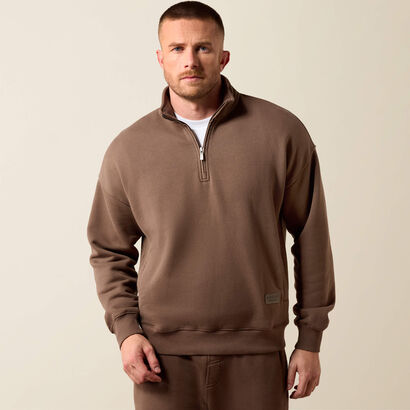 ToughStock Washed Heavyweight Fleece 1/4 Zip Sweatshirt Front