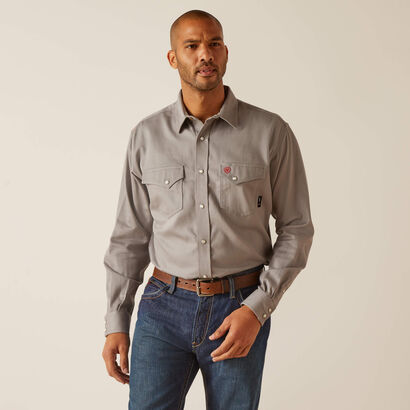 FR Solid Classic Fit Snap Work Shirt