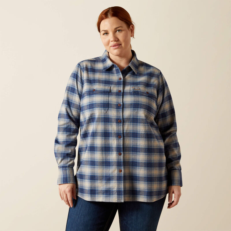 Rebar Flannel DuraStretch Work Shirt Front Plus