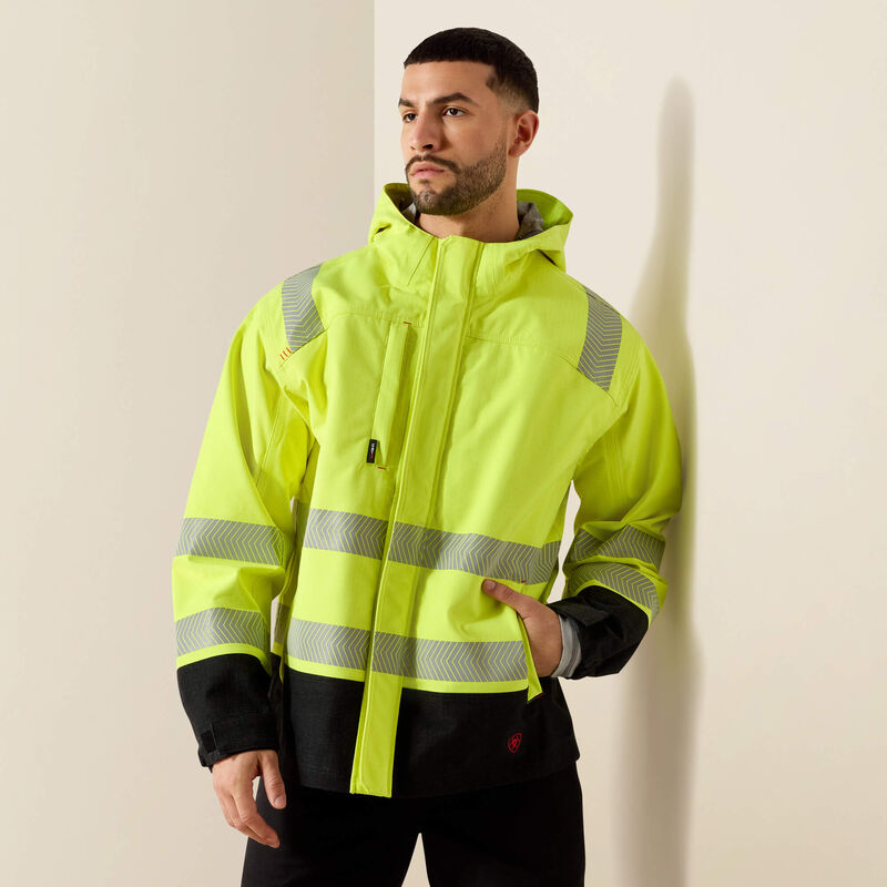 FR Hi-Vis Hooded Waterproof Jacket Image 1 of 4