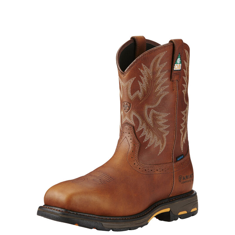WorkHog Wide Square Toe CSA Waterproof Composite Toe Work Boot 3-4 Front